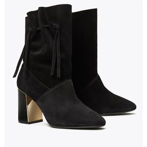 Tory Burch black suede boot size 8.5. Barely worn